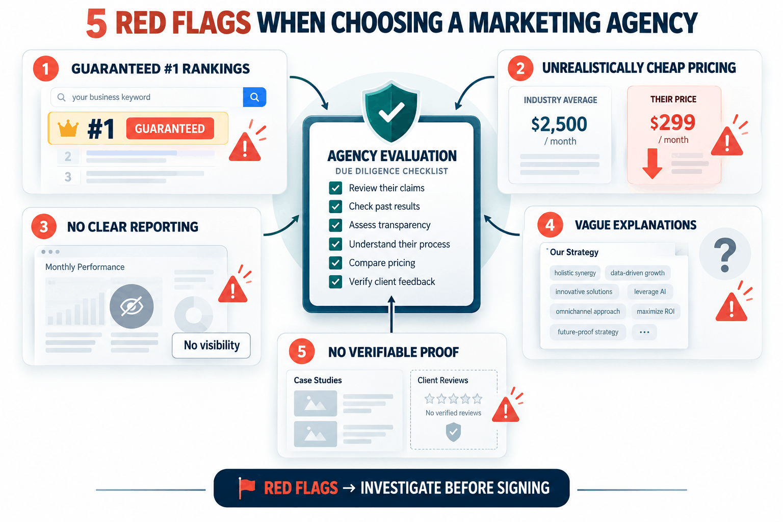 Red flags to avoid when evaluating a digital marketing agency